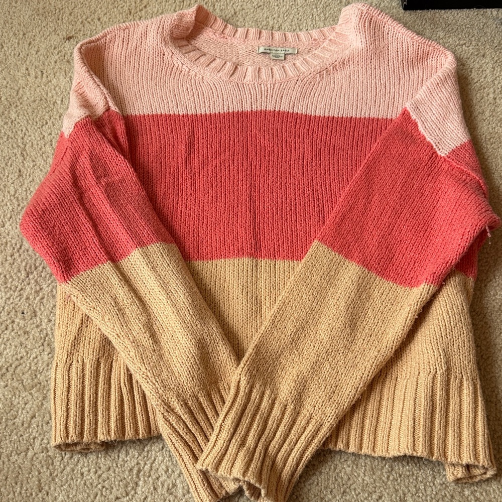 American Eagle Colorblock Knit Sweater